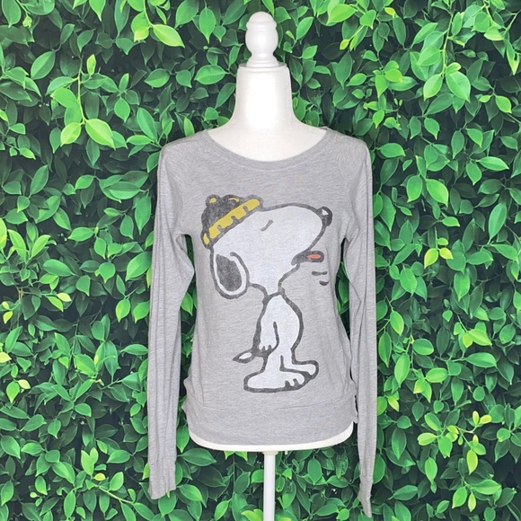VINTAGE COMIC STRIP PEANUTS SNOOPY GRAPHIC LONG-SLEEVE TOP · SIZE S - Picture 5 of 5